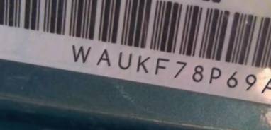 VIN prefix WAUKF78P69A0