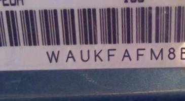 VIN prefix WAUKFAFM8BA0