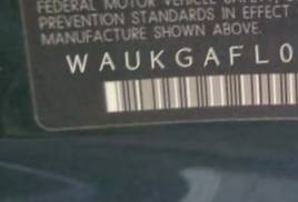 VIN prefix WAUKGAFL0DA1