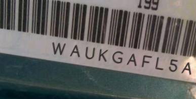 VIN prefix WAUKGAFL5AA0