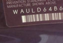 VIN prefix WAULD64B63N0