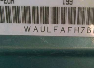 VIN prefix WAULFAFH7BN0