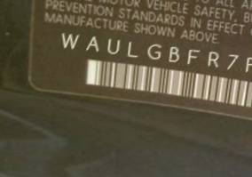 VIN prefix WAULGBFR7FA0