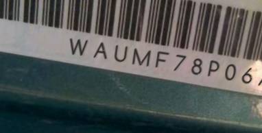 VIN prefix WAUMF78P06A2