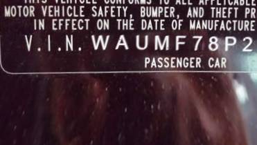VIN prefix WAUMF78P26A0