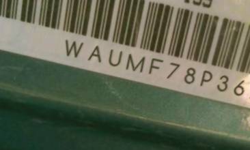 VIN prefix WAUMF78P36A1