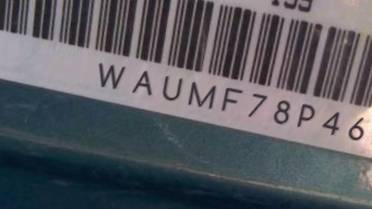 VIN prefix WAUMF78P46A0