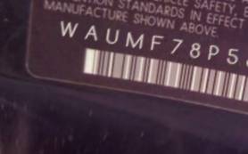 VIN prefix WAUMF78P56A0
