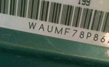 VIN prefix WAUMF78P86A0