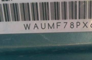 VIN prefix WAUMF78PX6A0