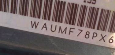 VIN prefix WAUMF78PX6A1