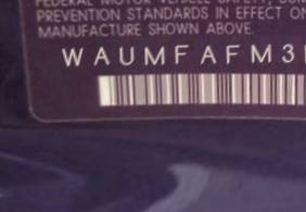 VIN prefix WAUMFAFM3DA0