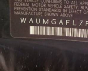 VIN prefix WAUMGAFL7FA1