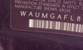VIN prefix WAUMGAFL8DA1