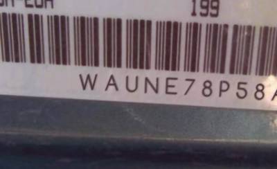 VIN prefix WAUNE78P58A1