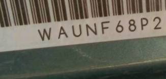 VIN prefix WAUNF68P26A0