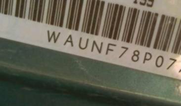 VIN prefix WAUNF78P07A0
