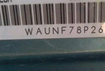 VIN prefix WAUNF78P26A0