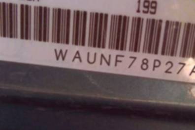 VIN prefix WAUNF78P27A0