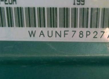 VIN prefix WAUNF78P27A1