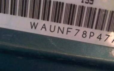 VIN prefix WAUNF78P47A1