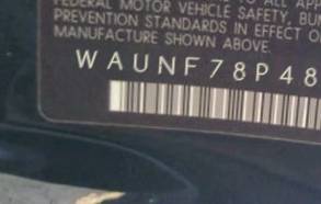 VIN prefix WAUNF78P48A1