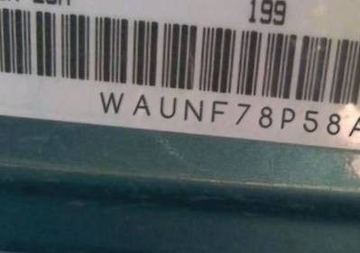 VIN prefix WAUNF78P58A1