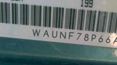 VIN prefix WAUNF78P66A1