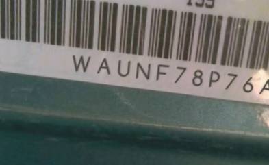 VIN prefix WAUNF78P76A0