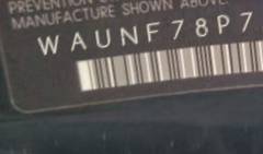 VIN prefix WAUNF78P78A0