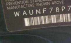 VIN prefix WAUNF78P78A1