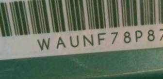 VIN prefix WAUNF78P87A1