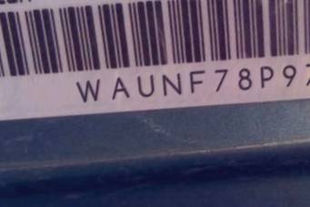VIN prefix WAUNF78P97A1