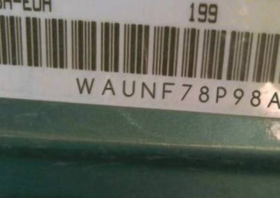 VIN prefix WAUNF78P98A0