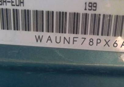 VIN prefix WAUNF78PX6A0