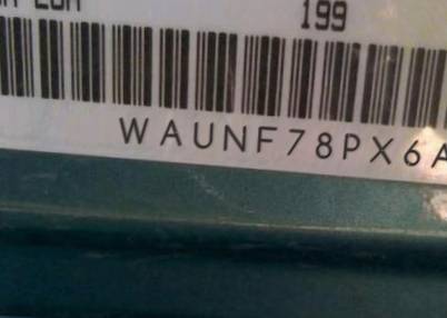 VIN prefix WAUNF78PX6A2
