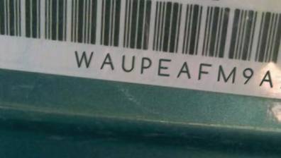 VIN prefix WAUPEAFM9AA0