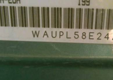 VIN prefix WAUPL58E24A1