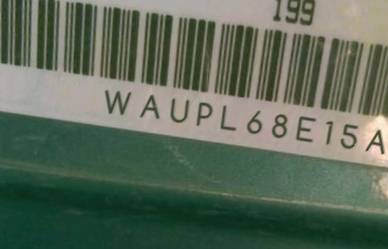 VIN prefix WAUPL68E15A0