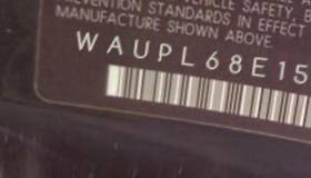 VIN prefix WAUPL68E15A1