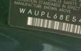 VIN prefix WAUPL68E54A2