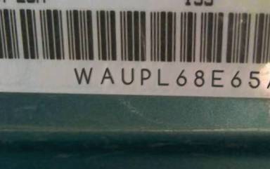 VIN prefix WAUPL68E65A0