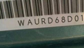 VIN prefix WAURD68D01A1