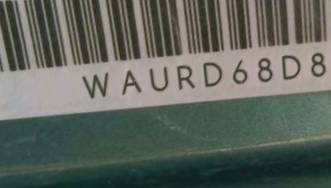 VIN prefix WAURD68D81A0