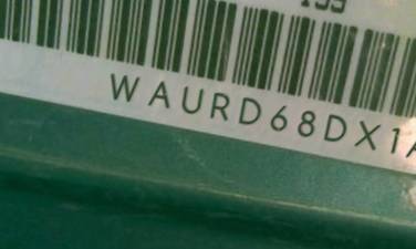VIN prefix WAURD68DX1A0