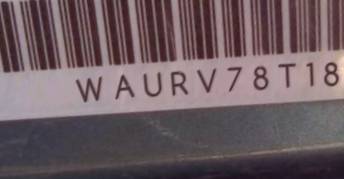 VIN prefix WAURV78T18A0