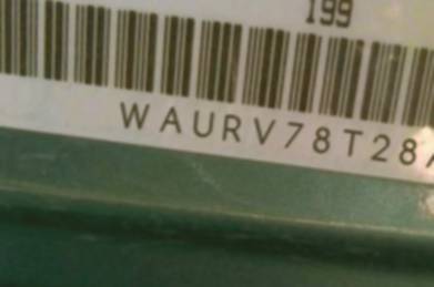 VIN prefix WAURV78T28A0