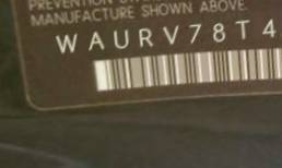 VIN prefix WAURV78T49A0