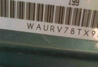 VIN prefix WAURV78TX9A0