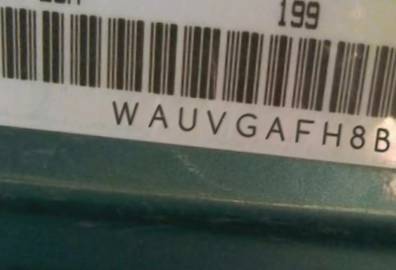 VIN prefix WAUVGAFH8BN0